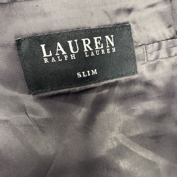 Lauren Ralph Lauren Jacket Mens 46L Gray Slim Blazer 2 Button Wool Double Vent - Picture 4 of 9